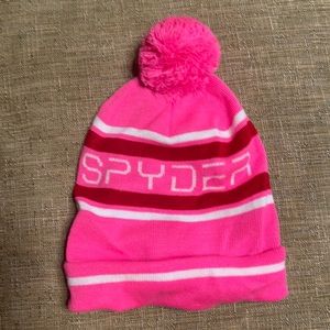 Spyder Hat pink with Pom Pom